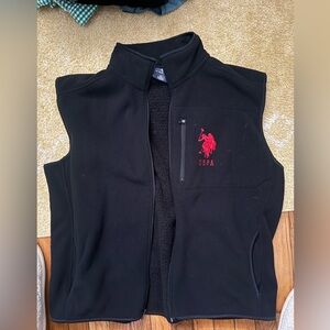 U.S. Polo Assn. Black Vest with Red Stitching